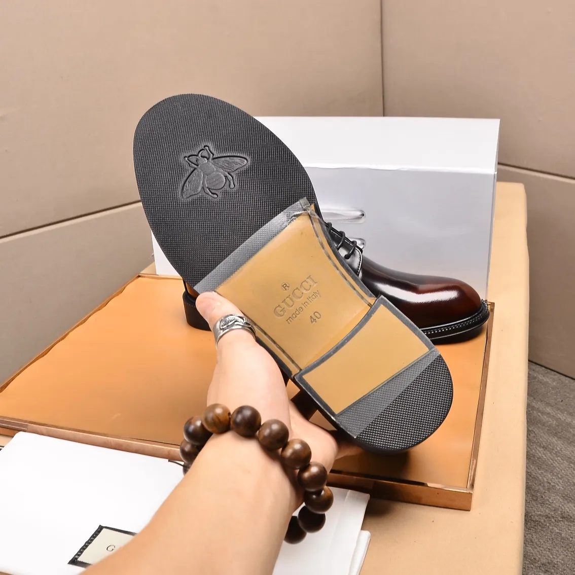 Men's shoes💰540📛📛Original (water-dyed cowhide) Gucci GUCCI official website formal shoes🌀 Italian🇮🇹imported cowhide➕top imported water-dyed cowhide lining💋Finely handmade original bottom, the real thing looks better when photographed in person Standard size 38-44